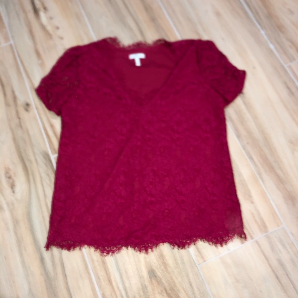 Joie Magenta Lace Top